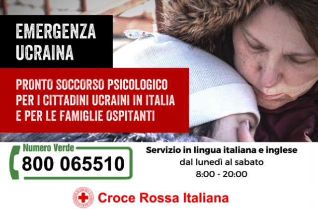 Pronto Soccorso Psicologico per i profughi ucraini e le famiglie ospitanti. Un numero verde messo a disposizione della Croce Rossa Italiana